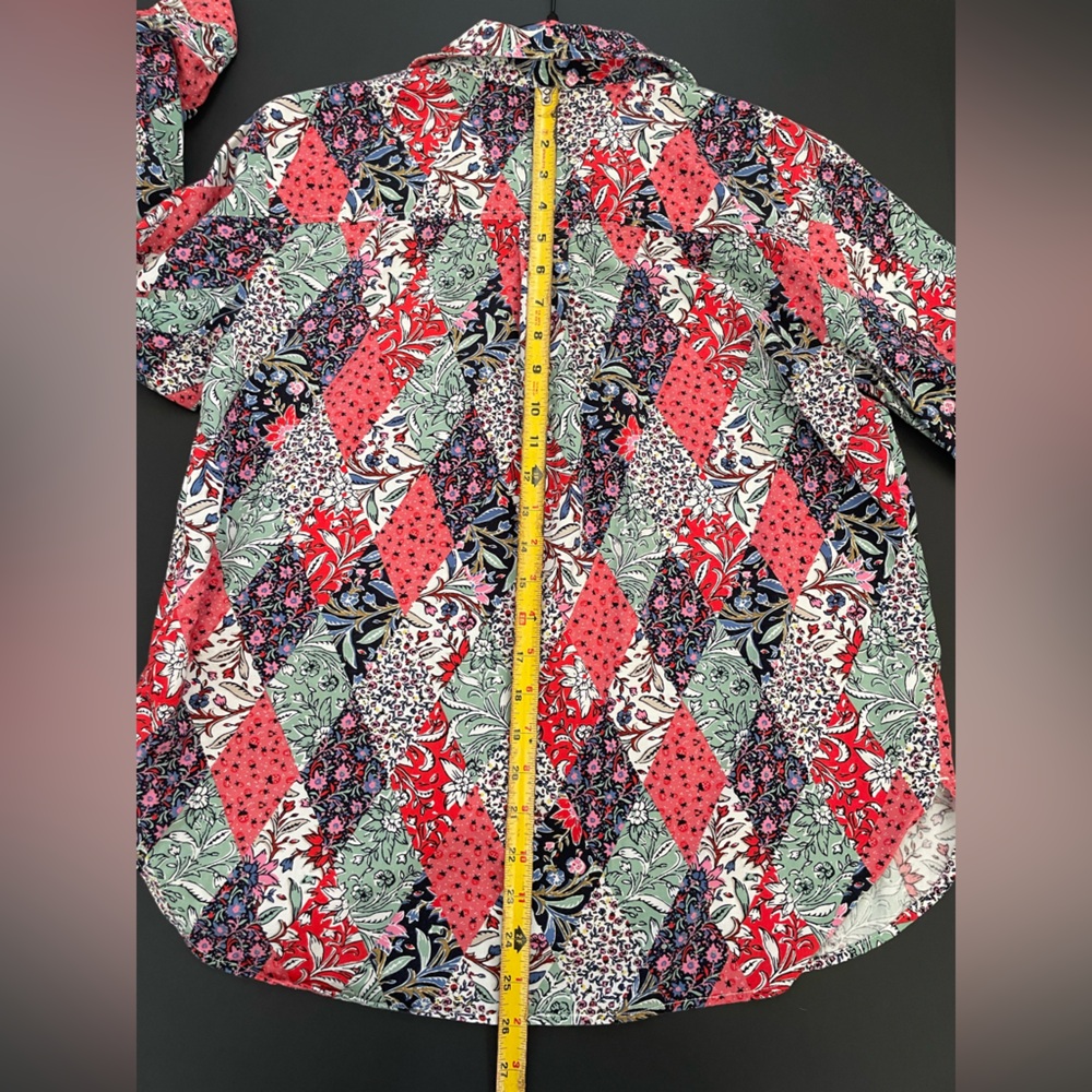 LOFT Women's Patchwork Floral Print Button Down T… - image 7